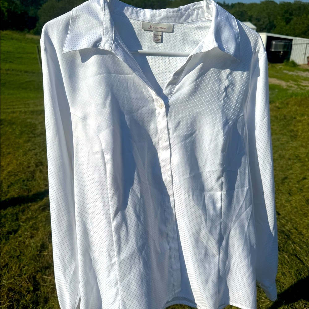 Elegant White Button-Up Blouse